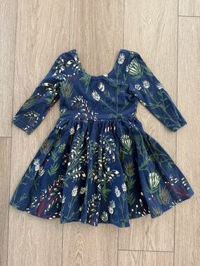 Thief & Bandit hand printed girls twirl dress scoop neck size 4T